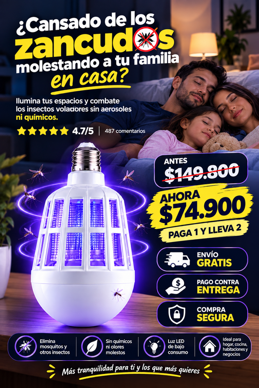 PROMO 2X1 Bombillo LED Mata Zancudos